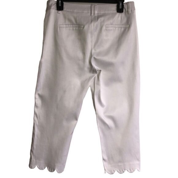 Zac & Rachel high rise zip button front two slash pockets scalloped hem capri 10 - Picture 5 of 6